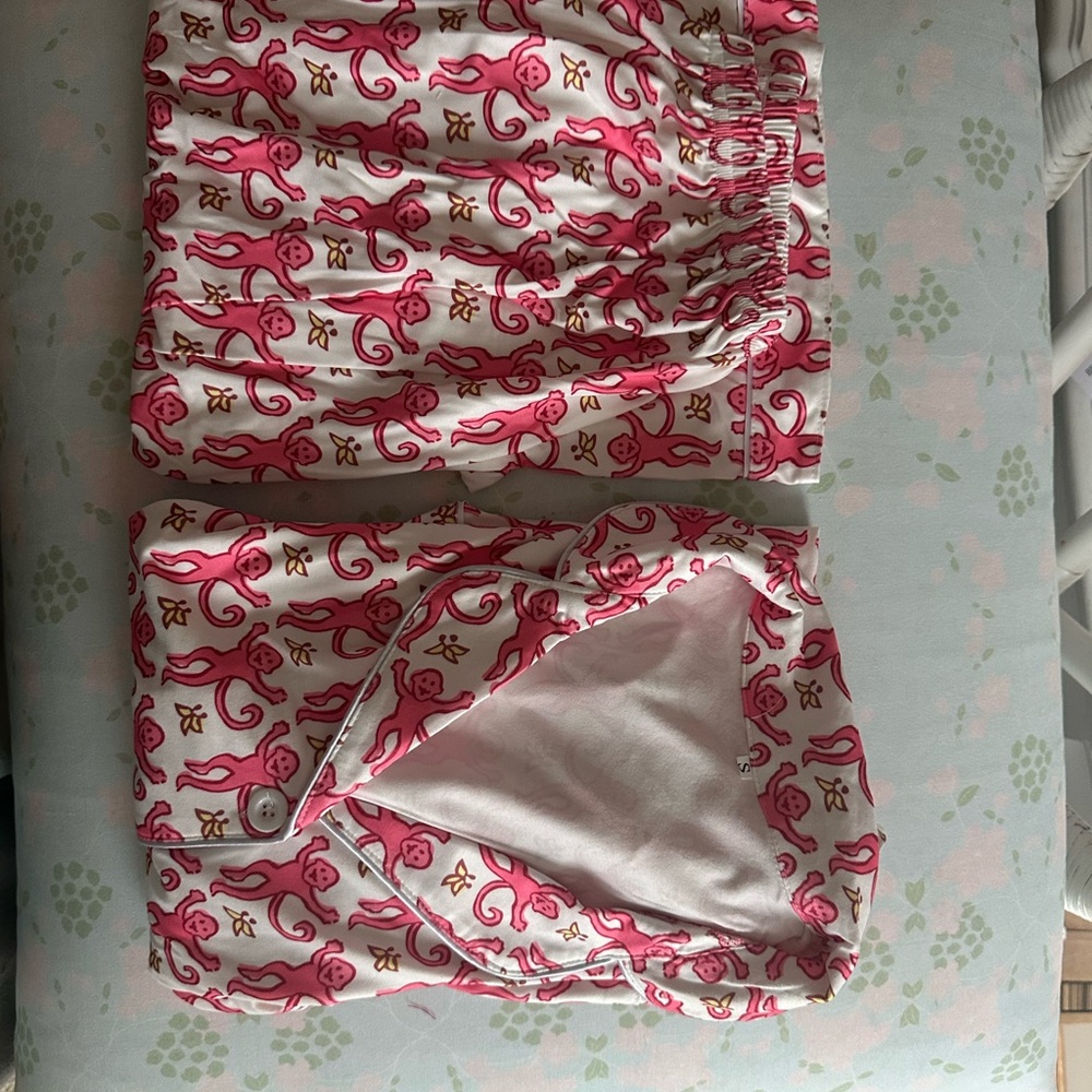 Roller Rabbit Monkey PJs Red S - Picture 6 of 8